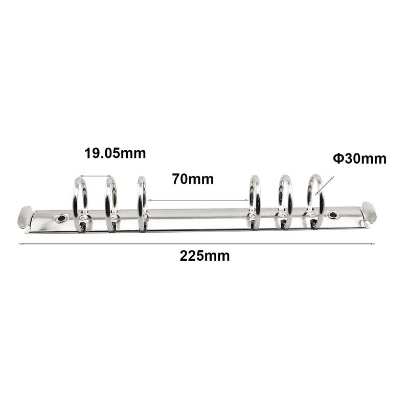 heyous 2pcs A5 Notebook 6-Hole Ring Binder Mechanisms 3cm Diameter Silver Color Metal Clip Ring Binder DIY Fill Paper Storage Folder Accessories - Image 3